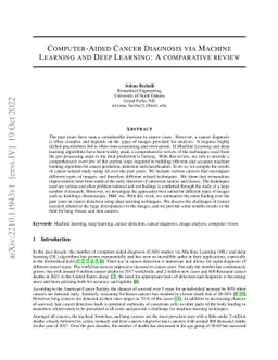 Computer-Aided Cancer Diagnosis via Machine Learning and Deep Learning:
  A comparative review
