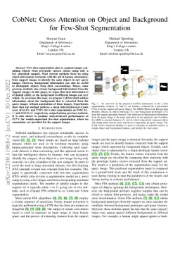CobNet: Cross Attention on Object and Background for Few-Shot
  Segmentation