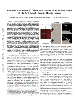Real-Time Constrained 6D Object-Pose Tracking of An In-Hand Suture
  Needle for Minimally Invasive Robotic Surgery