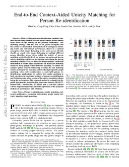 End-to-End Context-Aided Unicity Matching for Person Re-identification