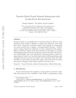 Towards Global Neural Network Abstractions with Locally-Exact
  Reconstruction