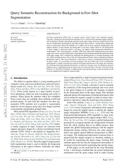 Query Semantic Reconstruction for Background in Few-Shot Segmentation