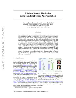 Efficient Dataset Distillation Using Random Feature Approximation
