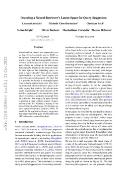 Decoding a Neural Retriever's Latent Space for Query Suggestion