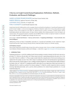 A Survey on Graph Counterfactual Explanations: Definitions, Methods,
  Evaluation, and Research Challenges