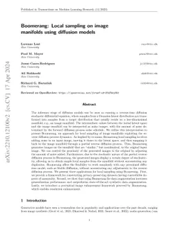 Boomerang: Local sampling on image manifolds using diffusion models