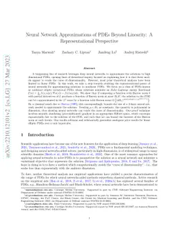 Neural Network Approximations of PDEs Beyond Linearity: A
  Representational Perspective