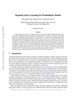 Targeted active learning for probabilistic models