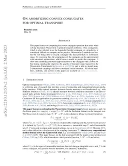 On amortizing convex conjugates for optimal transport