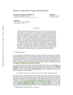 Neural Architectural Backdoors