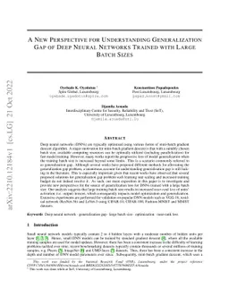 A New Perspective for Understanding Generalization Gap of Deep Neural
  Networks Trained with Large Batch Sizes