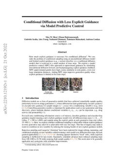 Conditional Diffusion with Less Explicit Guidance via Model Predictive
  Control