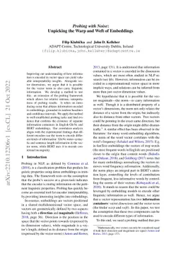 Probing with Noise: Unpicking the Warp and Weft of Embeddings