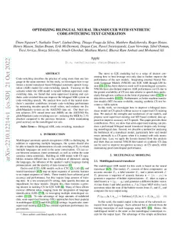Optimizing Bilingual Neural Transducer with Synthetic Code-switching
  Text Generation