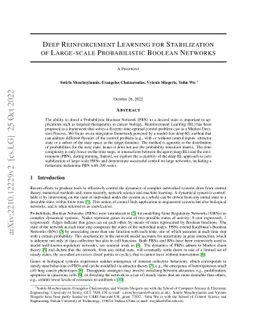 Deep Reinforcement Learning for Stabilization of Large-scale
  Probabilistic Boolean Networks