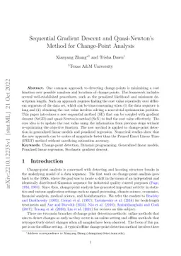 Sequential Gradient Descent and Quasi-Newton's Method for Change-Point
  Analysis