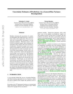 Uncertainty Estimates of Predictions via a General Bias-Variance
  Decomposition