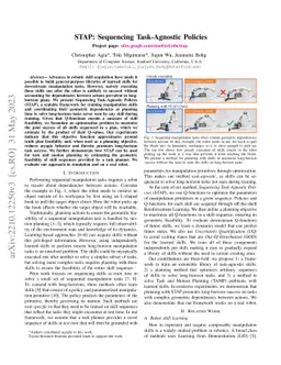 STAP: Sequencing Task-Agnostic Policies