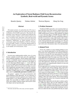 An Exploration of Neural Radiance Field Scene Reconstruction: Synthetic,
  Real-world and Dynamic Scenes