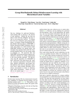 Group Distributionally Robust Reinforcement Learning with Hierarchical
  Latent Variables