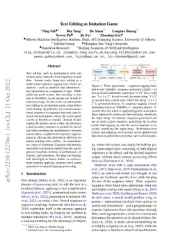 Text Editing as Imitation Game