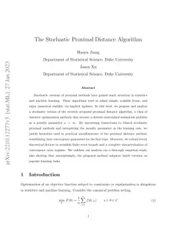 The Stochastic Proximal Distance Algorithm