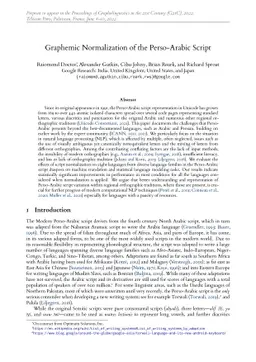 Graphemic Normalization of the Perso-Arabic Script