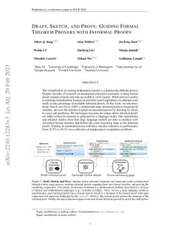 Draft, Sketch, and Prove: Guiding Formal Theorem Provers with Informal
  Proofs