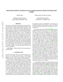 Diffusion Motion: Generate Text-Guided 3D Human Motion by Diffusion
  Model