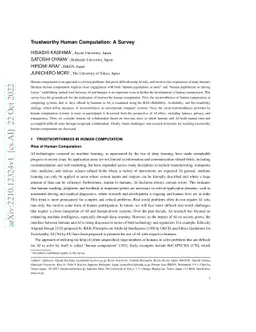 Trustworthy Human Computation: A Survey