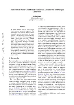 Transformer-Based Conditioned Variational Autoencoder for Dialogue
  Generation