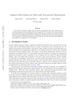 Adaptive Data Fusion for Multi-task Non-smooth Optimization