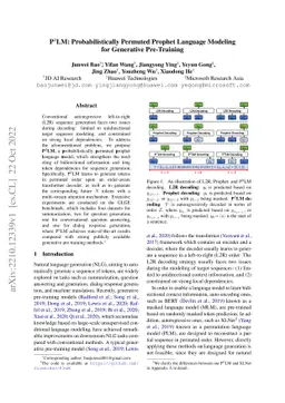 P$^3$LM: Probabilistically Permuted Prophet Language Modeling for
  Generative Pre-Training