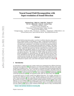 Neural Sound Field Decomposition with Super-resolution of Sound
  Direction