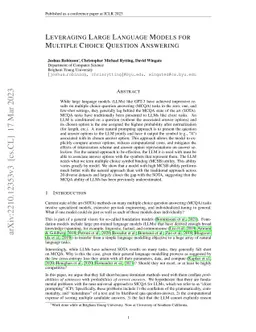 Leveraging Large Language Models for Multiple Choice Question Answering