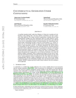 Counterfactual Generation Under Confounding