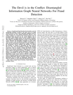 The Devil is in the Conflict: Disentangled Information Graph Neural
  Networks for Fraud Detection