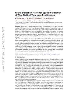 Neural Distortion Fields for Spatial Calibration of Wide Field-of-View
  Near-Eye Displays