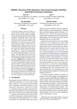 ADDMU: Detection of Far-Boundary Adversarial Examples with Data and
  Model Uncertainty Estimation