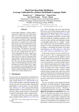 Hard Gate Knowledge Distillation -- Leverage Calibration for Robust and
  Reliable Language Model