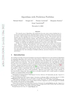 Algorithms with Prediction Portfolios
