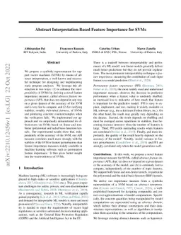 Abstract Interpretation-Based Feature Importance for SVMs