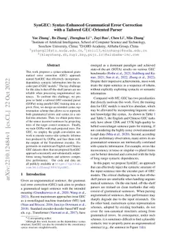 SynGEC: Syntax-Enhanced Grammatical Error Correction with a Tailored
  GEC-Oriented Parser