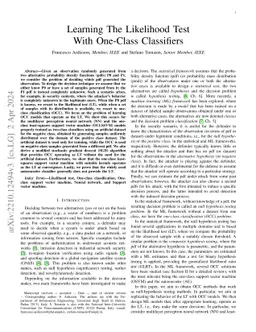 Learning The Likelihood Test With One-Class Classifiers for Physical Layer Authentication