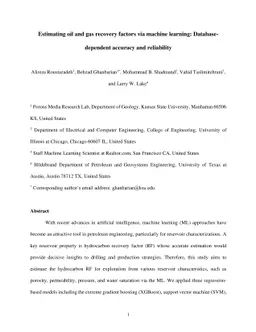 Estimating oil and gas recovery factors via machine learning:
  Database-dependent accuracy and reliability
