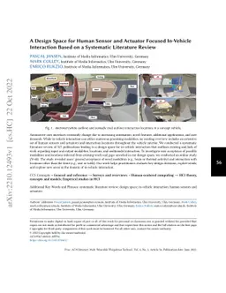 A Design Space for Human Sensor and Actuator Focused In-Vehicle
  Interaction Based on a Systematic Literature Review