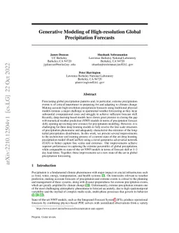 Generative Modeling of High-resolution Global Precipitation Forecasts