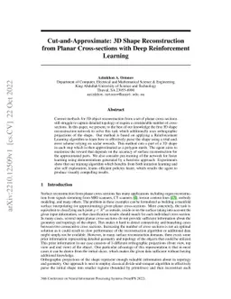 Cut-and-Approximate: 3D Shape Reconstruction from Planar Cross-sections
  with Deep Reinforcement Learning