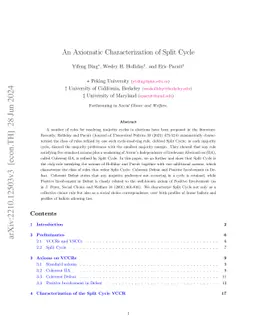An Axiomatic Characterization of Split Cycle