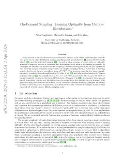 On-Demand Sampling: Learning Optimally from Multiple Distributions